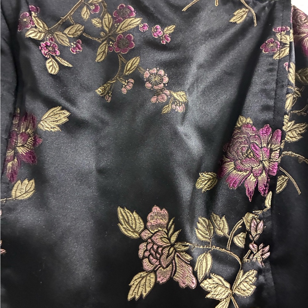 Options vintage Black Patchwork Satin brocade Dre… - image 3